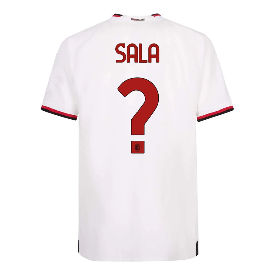 Kandiny Herren Mattia Sala #0 Weiß Rot Auswärtstrikot Trikot 2022/23 T-Shirt