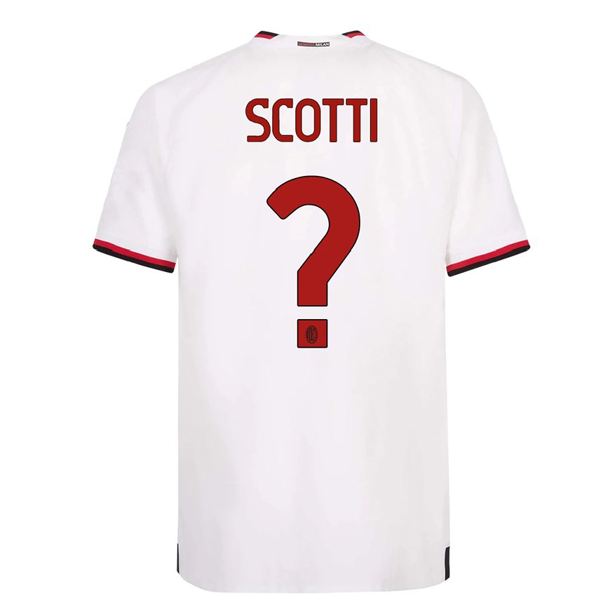 Kandiny Herren Filippo Scotti #0 Weiß Rot Auswärtstrikot Trikot 2022/23 T-Shirt