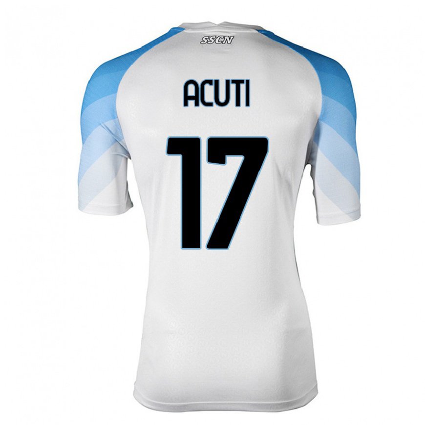 Kandiny Herren Arianna Acuti #17 Weiß Himmelblau Auswärtstrikot Trikot 2022/23 T-Shirt