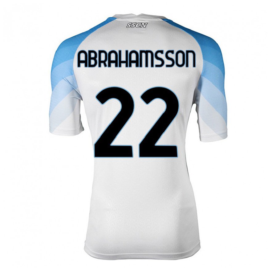 Kandiny Herren Sejde Abrahamsson #22 Weiß Himmelblau Auswärtstrikot Trikot 2022/23 T-Shirt