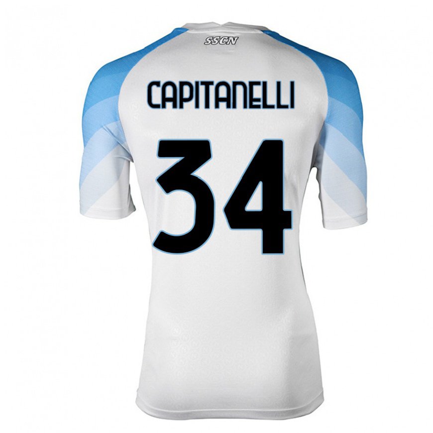 Kandiny Herren Ilaria Capitanelli #34 Weiß Himmelblau Auswärtstrikot Trikot 2022/23 T-Shirt