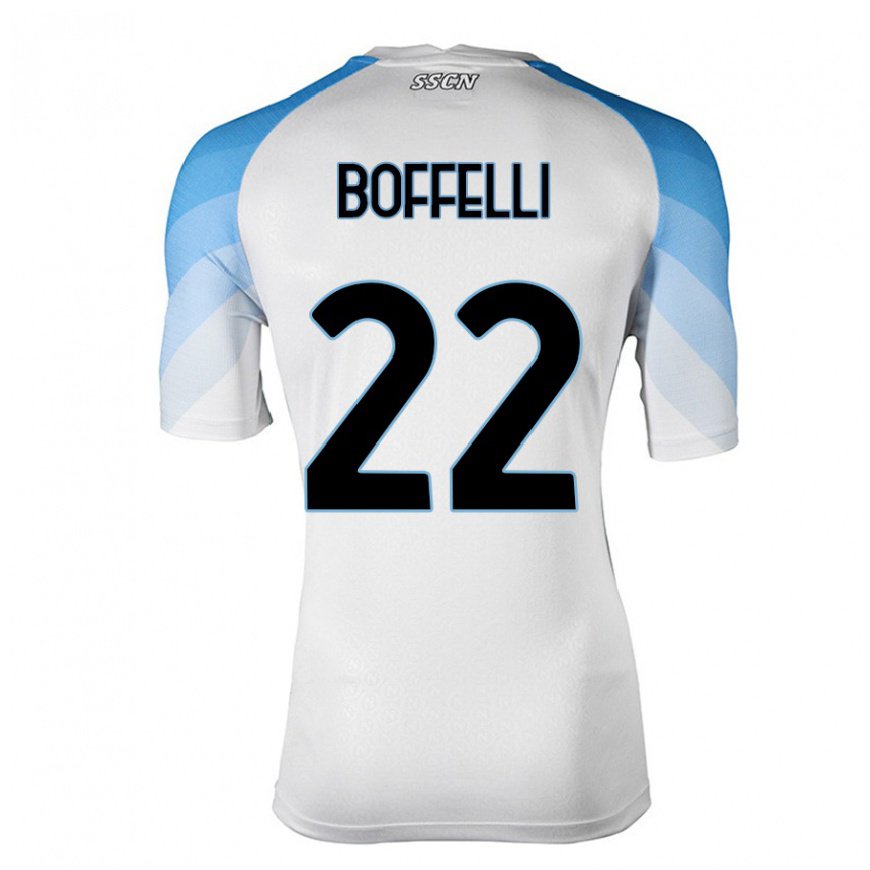 Kandiny Herren Valerio Boffelli #22 Weiß Himmelblau Auswärtstrikot Trikot 2022/23 T-Shirt