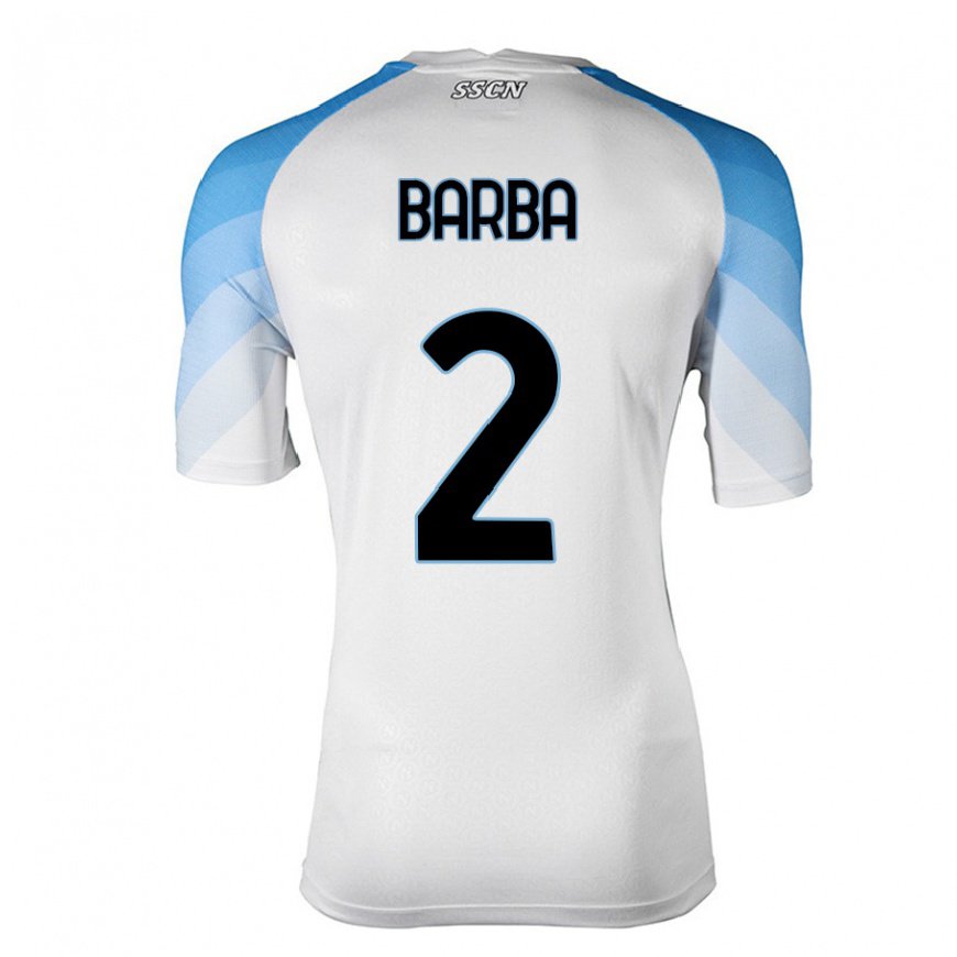 Kandiny Herren Benedetto Barba #2 Weiß Himmelblau Auswärtstrikot Trikot 2022/23 T-Shirt
