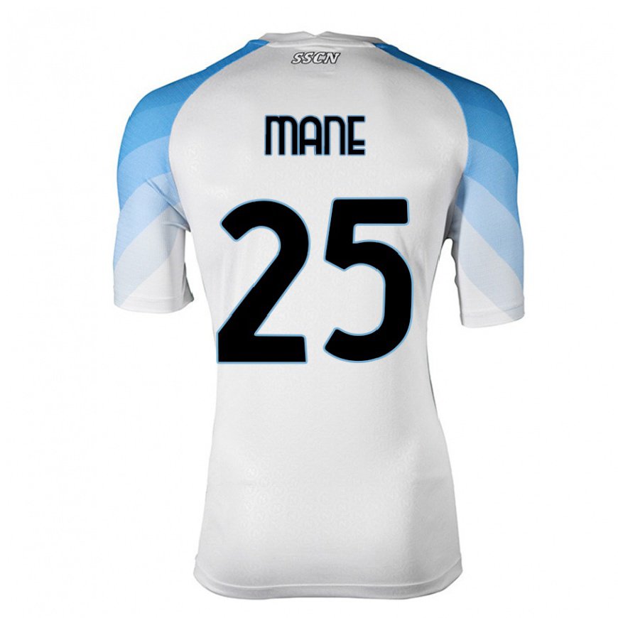 Kandiny Herren Balla Mousa Mane #25 Weiß Himmelblau Auswärtstrikot Trikot 2022/23 T-Shirt