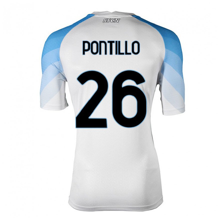 Kandiny Herren Pasquale Pontillo #26 Weiß Himmelblau Auswärtstrikot Trikot 2022/23 T-Shirt