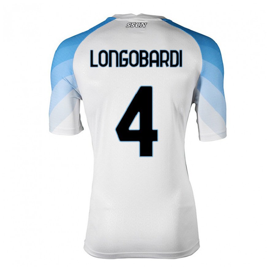 Kandiny Herren Salvatore Longobardi #4 Weiß Himmelblau Auswärtstrikot Trikot 2022/23 T-Shirt