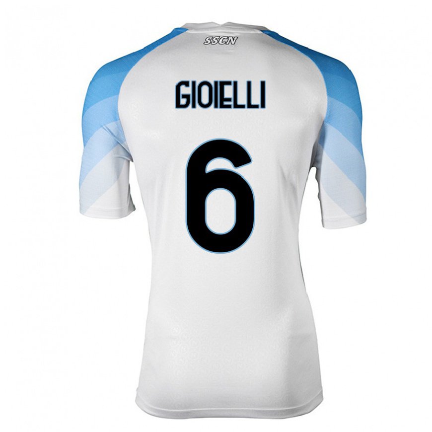 Kandiny Herren Francesco Pio Gioielli #6 Weiß Himmelblau Auswärtstrikot Trikot 2022/23 T-Shirt