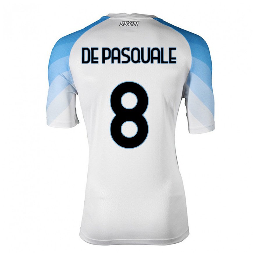 Kandiny Herren Dylan De Pasquale #8 Weiß Himmelblau Auswärtstrikot Trikot 2022/23 T-Shirt