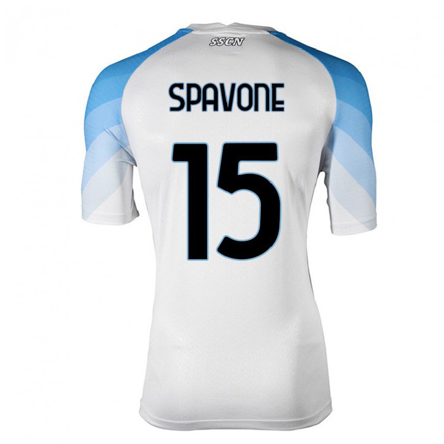 Kandiny Herren Alessandro Spavone #15 Weiß Himmelblau Auswärtstrikot Trikot 2022/23 T-Shirt