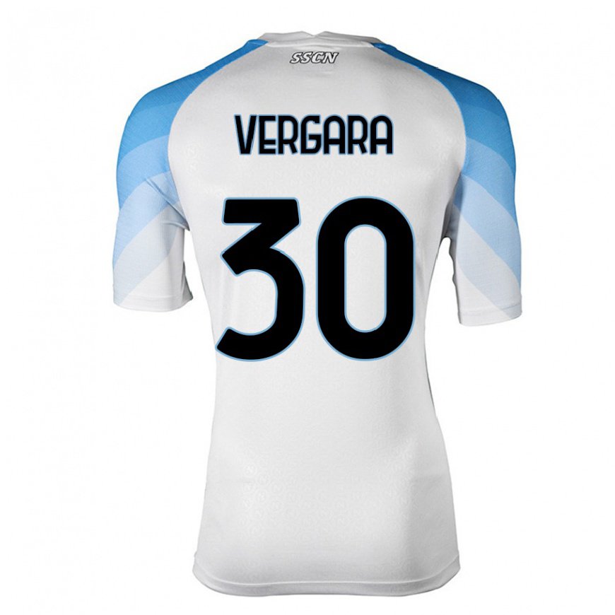 Kandiny Herren Antonio Vergara #30 Weiß Himmelblau Auswärtstrikot Trikot 2022/23 T-Shirt
