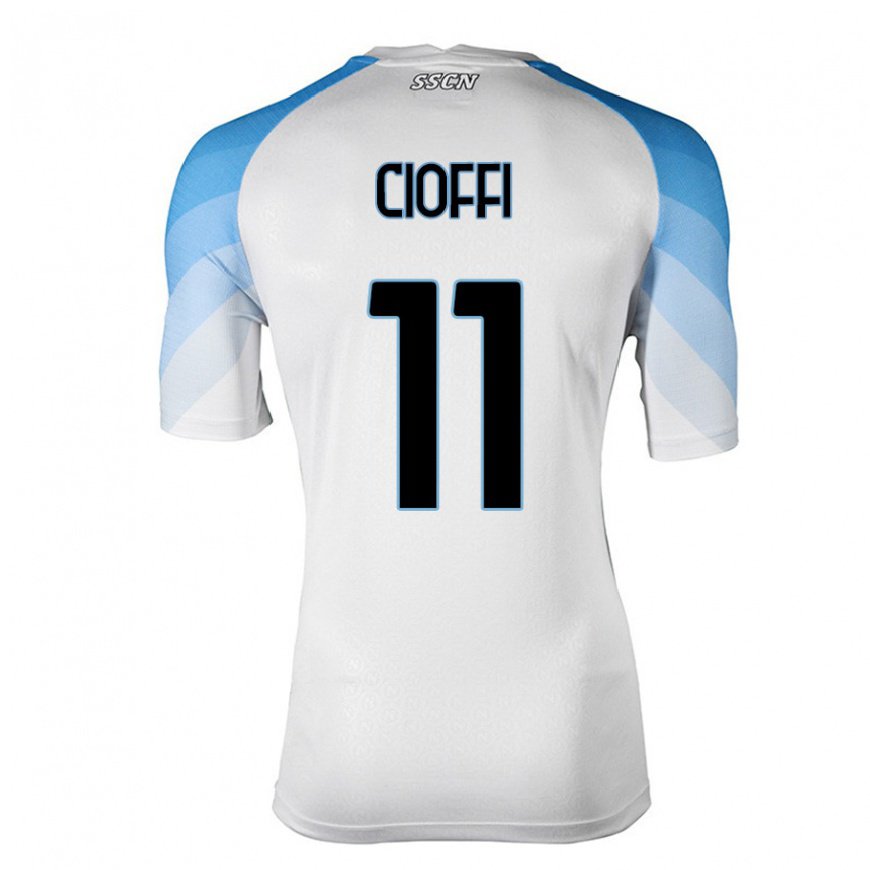Kandiny Herren Antonio Cioffi #11 Weiß Himmelblau Auswärtstrikot Trikot 2022/23 T-Shirt
