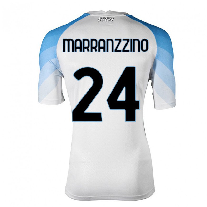 Kandiny Herren Pasquale Marranzzino #24 Weiß Himmelblau Auswärtstrikot Trikot 2022/23 T-Shirt