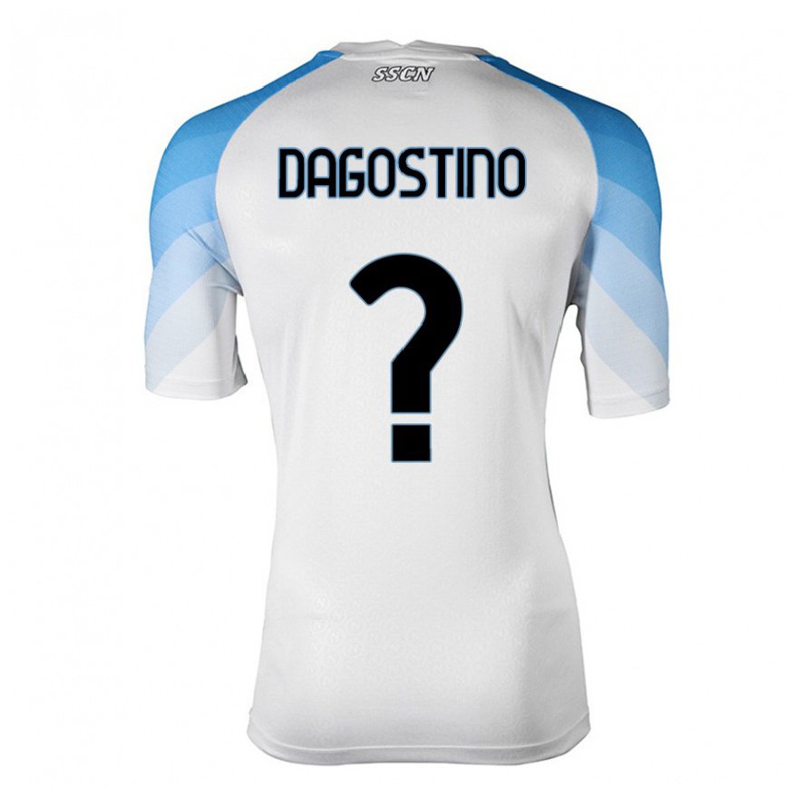 Kandiny Herren Giuseppe DAgostino #0 Weiß Himmelblau Auswärtstrikot Trikot 2022/23 T-Shirt