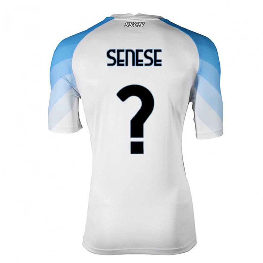 Kandiny Herren Alberto Senese #0 Weiß Himmelblau Auswärtstrikot Trikot 2022/23 T-Shirt