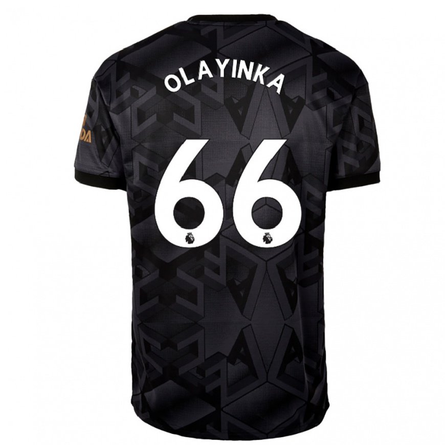 Kandiny Herren James Olayinka #66 Schwarz Grau Auswärtstrikot Trikot 2022/23 T-shirt