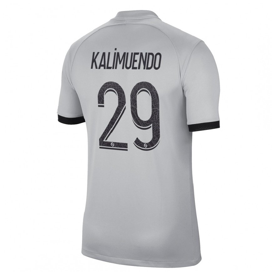 Kandiny Herren Arnaud Kalimuendo #29 Grau Auswärtstrikot Trikot 2022/23 T-Shirt