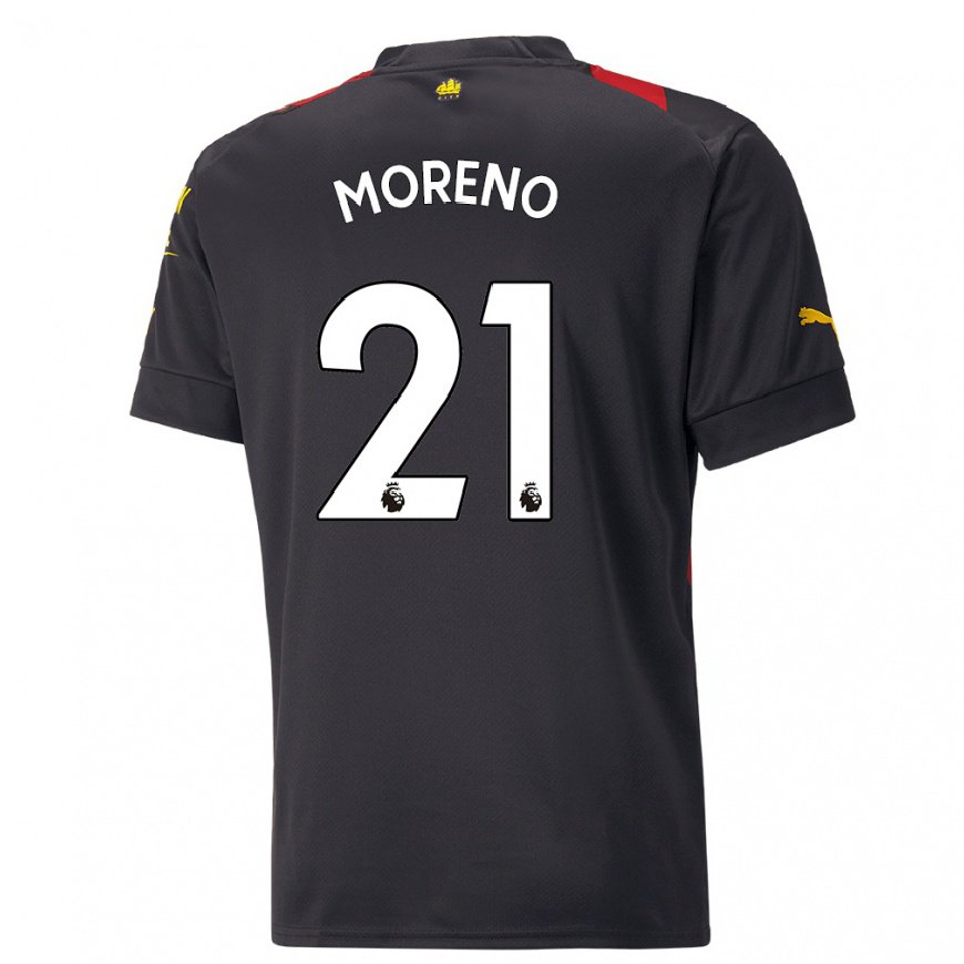 Kandiny Herren Marlos Moreno #21 Schwarz Rot Auswärtstrikot Trikot 2022/23 T-shirt