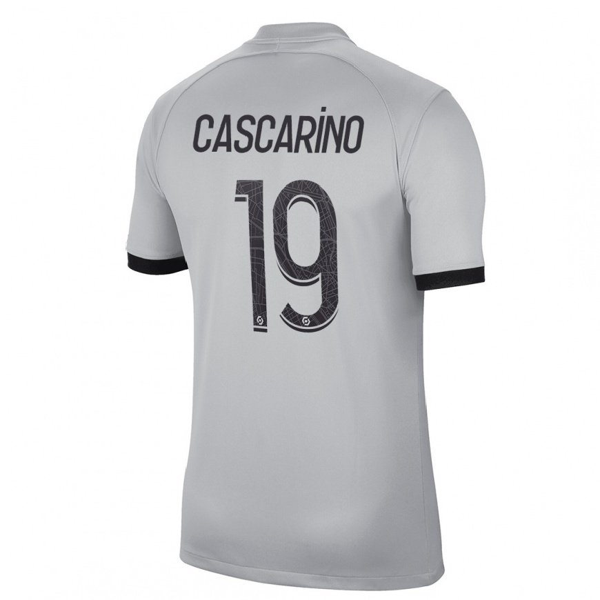 Kandiny Herren Estelle Cascarino #19 Grau Auswärtstrikot Trikot 2022/23 T-Shirt
