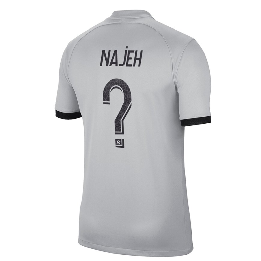 Kandiny Herren Kais Najeh #0 Grau Auswärtstrikot Trikot 2022/23 T-Shirt