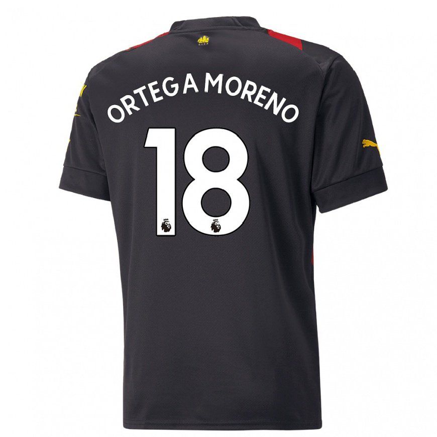Kandiny Herren Stefan Ortega Moreno #18 Schwarz Rot Auswärtstrikot Trikot 2022/23 T-shirt