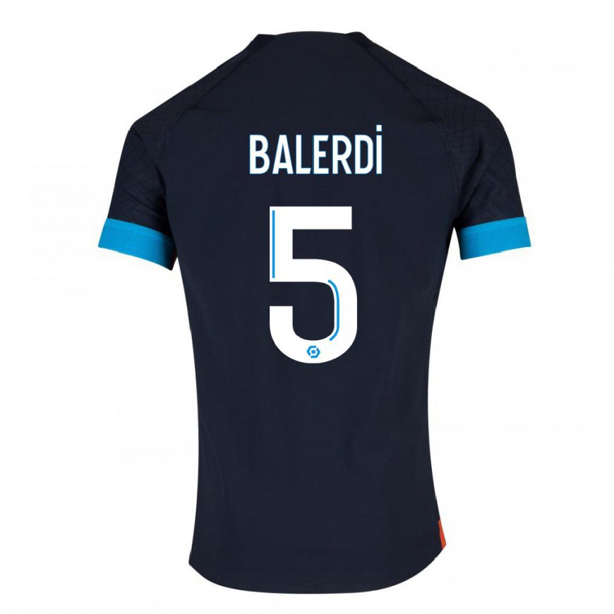 Kandiny Herren Leonardo Balerdi #5 Schwarz Olympia Auswärtstrikot Trikot 2022/23 T-Shirt