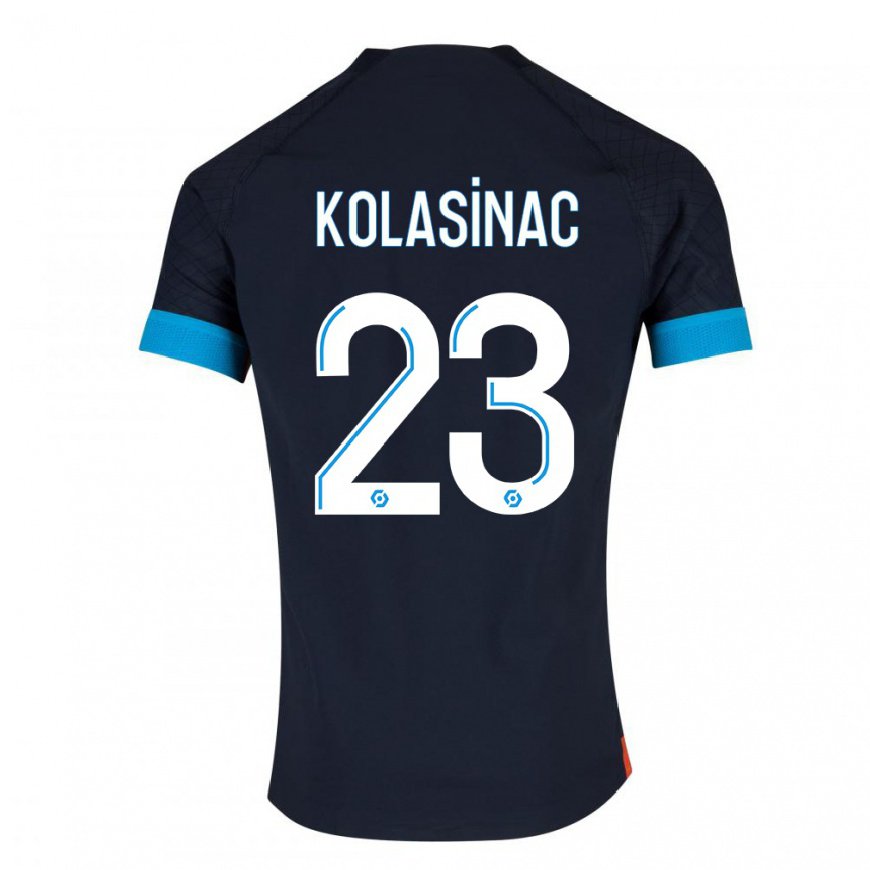 Kandiny Herren Sead Kolasinac #23 Schwarz Olympia Auswärtstrikot Trikot 2022/23 T-Shirt