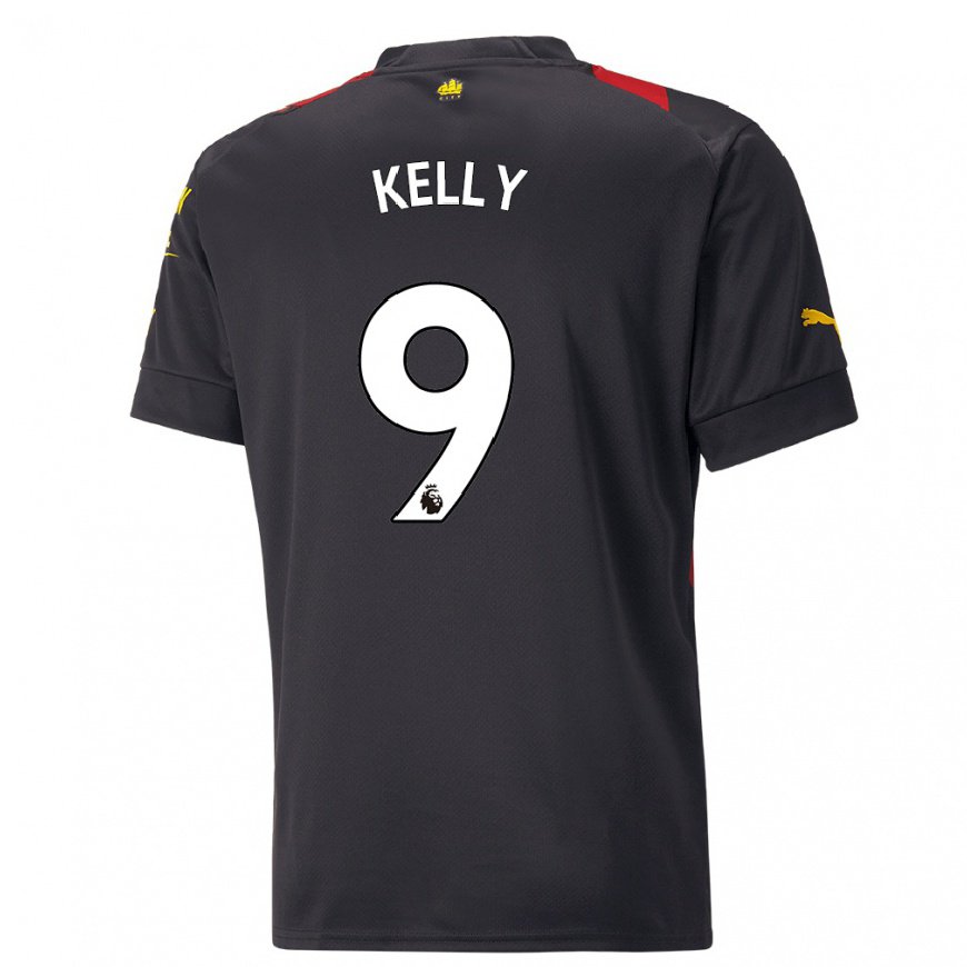 Kandiny Herren Chloe Kelly #9 Schwarz Rot Auswärtstrikot Trikot 2022/23 T-shirt