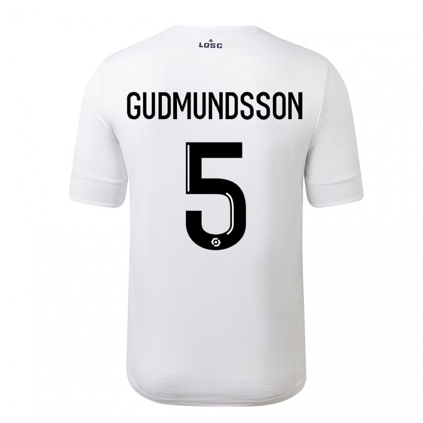 Kandiny Herren Gabriel Gudmundsson #5 Weiß Purpur Auswärtstrikot Trikot 2022/23 T-Shirt