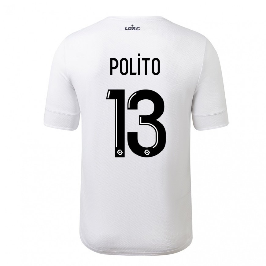 Kandiny Herren Carla Polito #13 Weiß Purpur Auswärtstrikot Trikot 2022/23 T-Shirt
