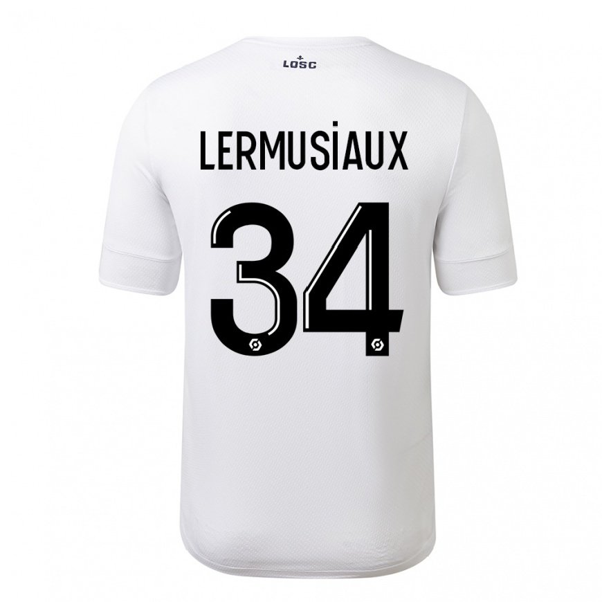 Kandiny Herren Chrystal Lermusiaux #34 Weiß Purpur Auswärtstrikot Trikot 2022/23 T-Shirt