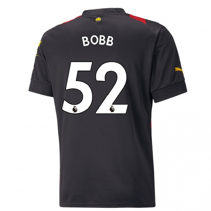 Kandiny Herren Oscar Bobb #52 Schwarz Rot Auswärtstrikot Trikot 2022/23 T-shirt