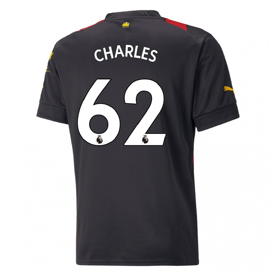 Kandiny Herren Shea Charles #62 Schwarz Rot Auswärtstrikot Trikot 2022/23 T-shirt