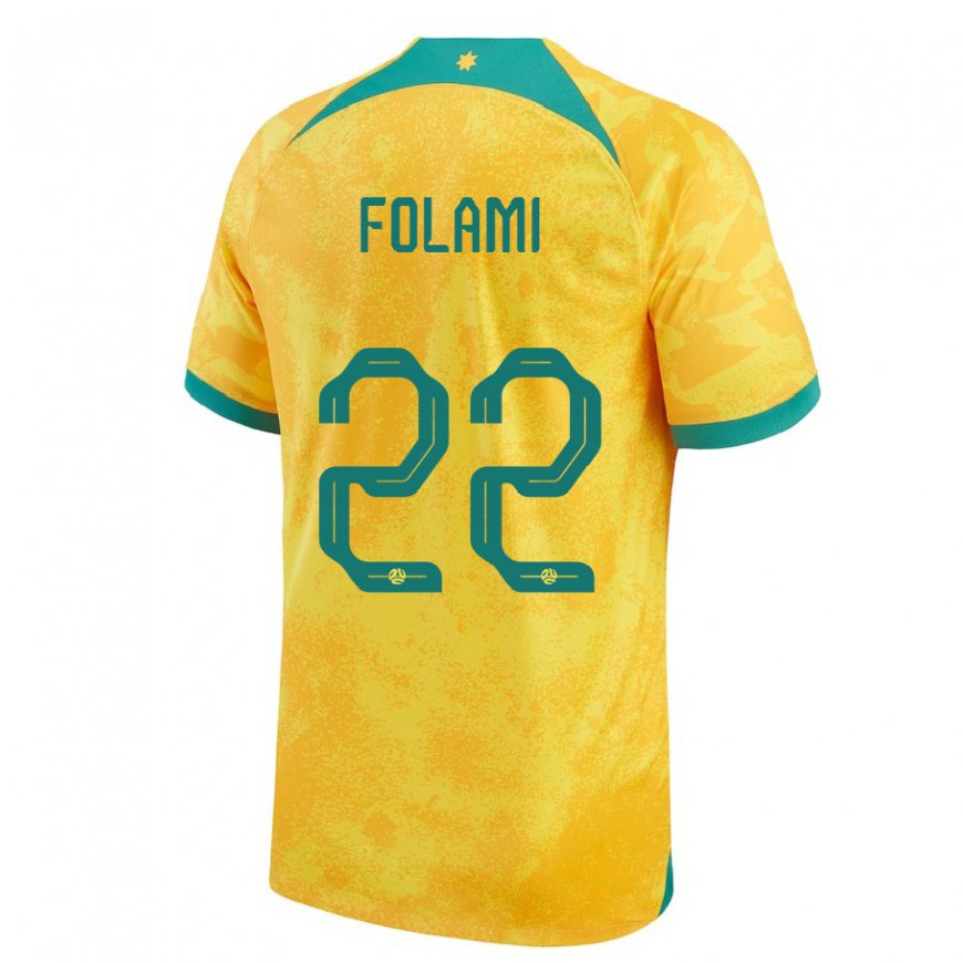 Kandiny Kinder Australische Ben Folami #22 Gold Heimtrikot Trikot 22-24 T-shirt