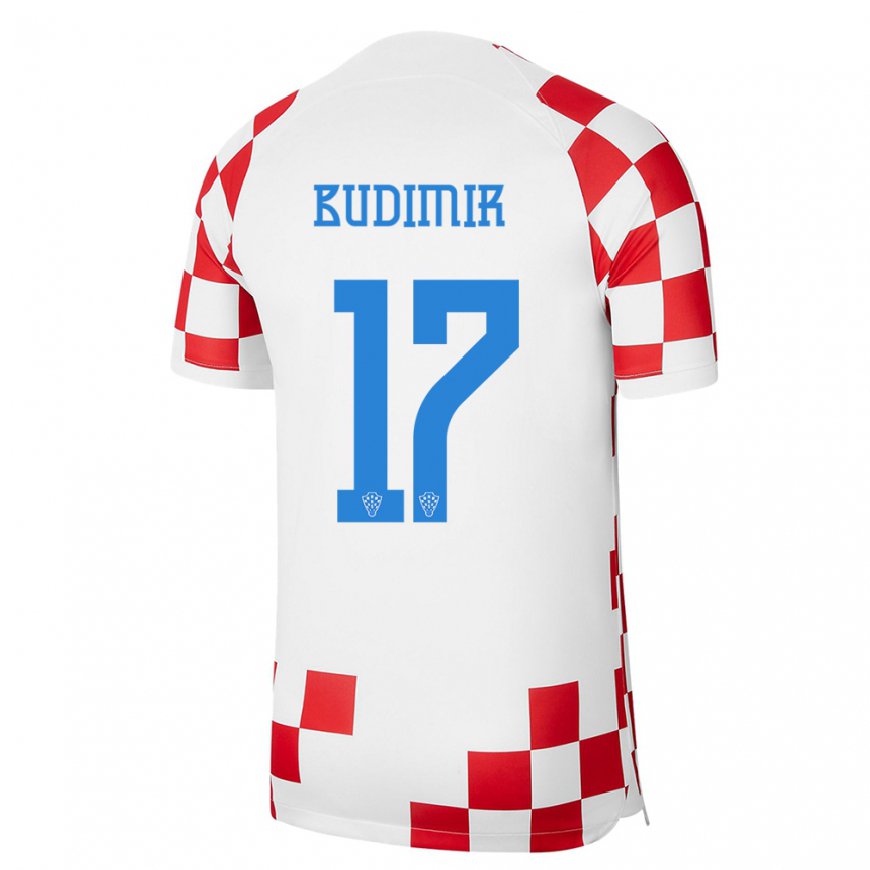 Kandiny Kinder Kroatische Ante Budimir #17 Rot-weiss Heimtrikot Trikot 22-24 T-shirt