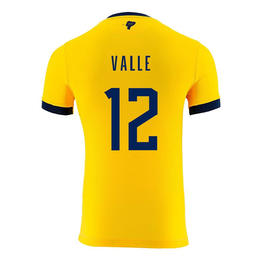 Kandiny Kinder Ecuadorianische Gonzalo Valle #12 Gelb Heimtrikot Trikot 22-24 T-shirt