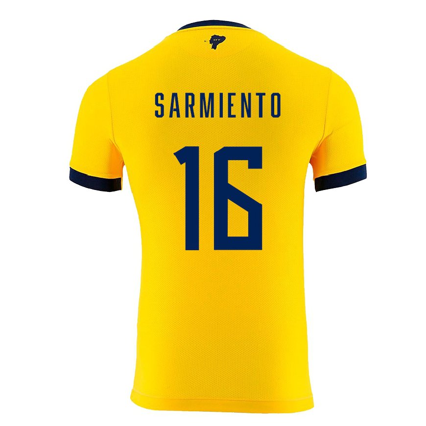 Kandiny Kinder Ecuadorianische Jeremy Sarmiento #16 Gelb Heimtrikot Trikot 22-24 T-shirt