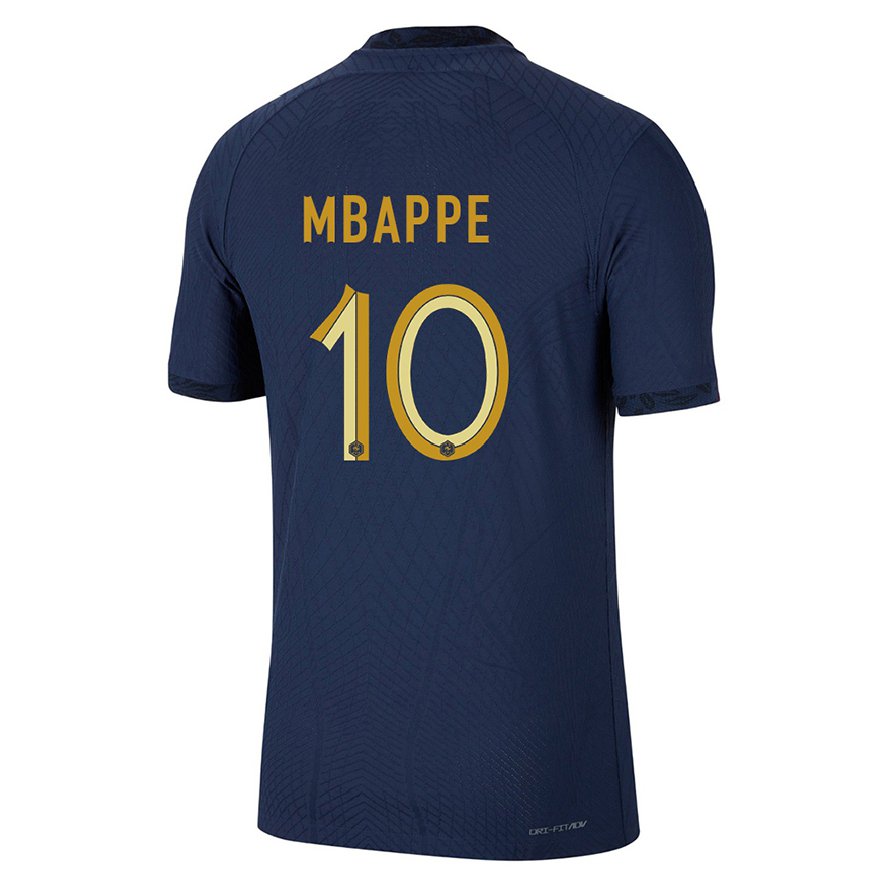 Kandiny Kinder Französische Kylian Mbappe #10 Marineblau Heimtrikot Trikot 22-24 T-shirt