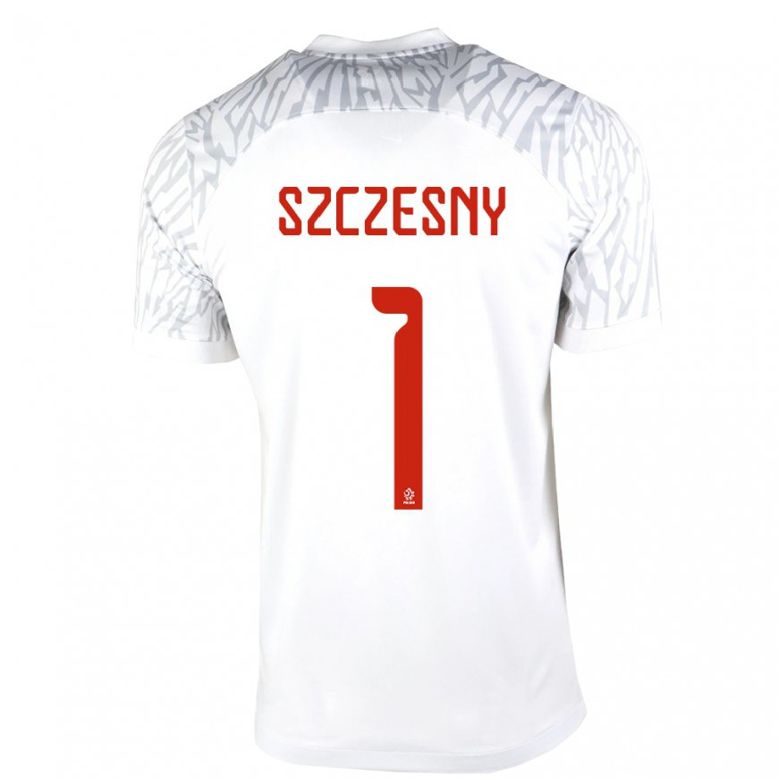 Kandiny Kinder Polnische Wojciech Szczesny #1 Weiß Heimtrikot Trikot 22-24 T-shirt