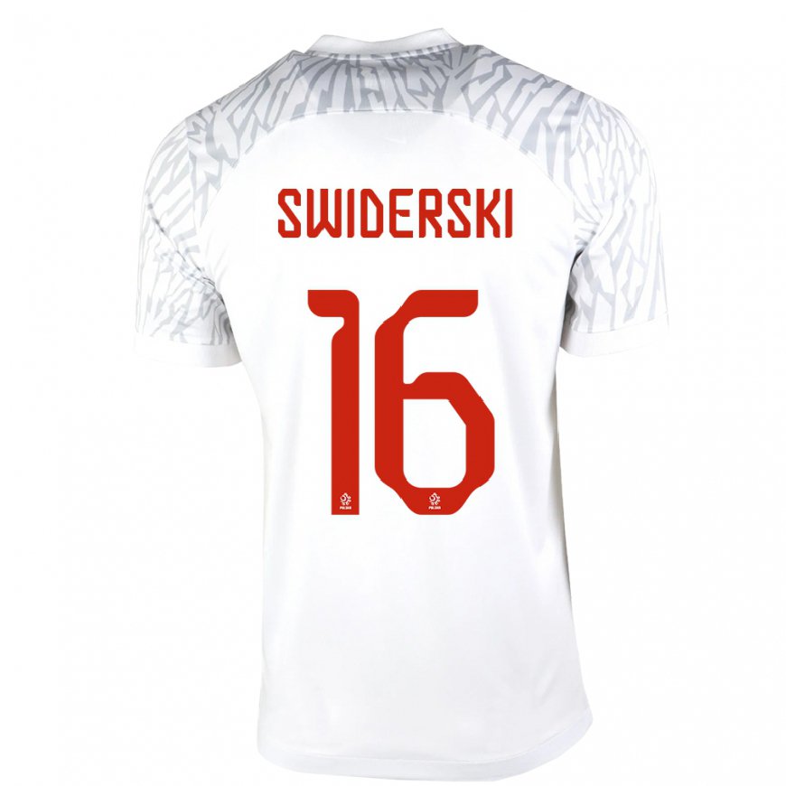 Kandiny Kinder Polnische Karol Swiderski #16 Weiß Heimtrikot Trikot 22-24 T-shirt