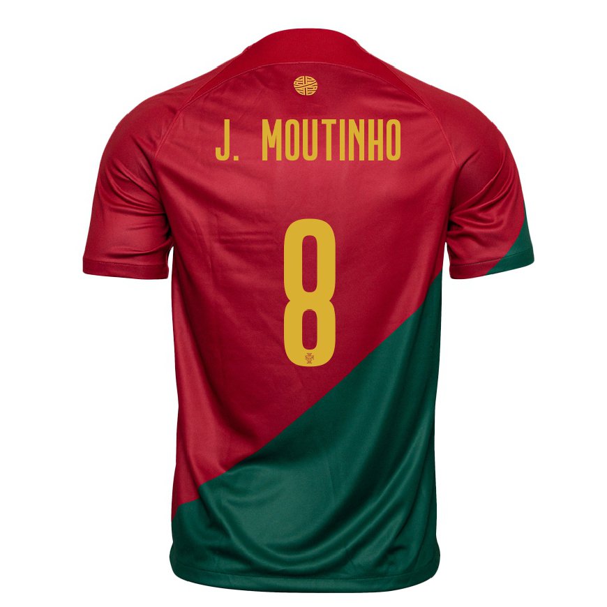 Kandiny Kinder Portugiesische Joao Moutinho #8 Rot Grün Heimtrikot Trikot 22-24 T-shirt