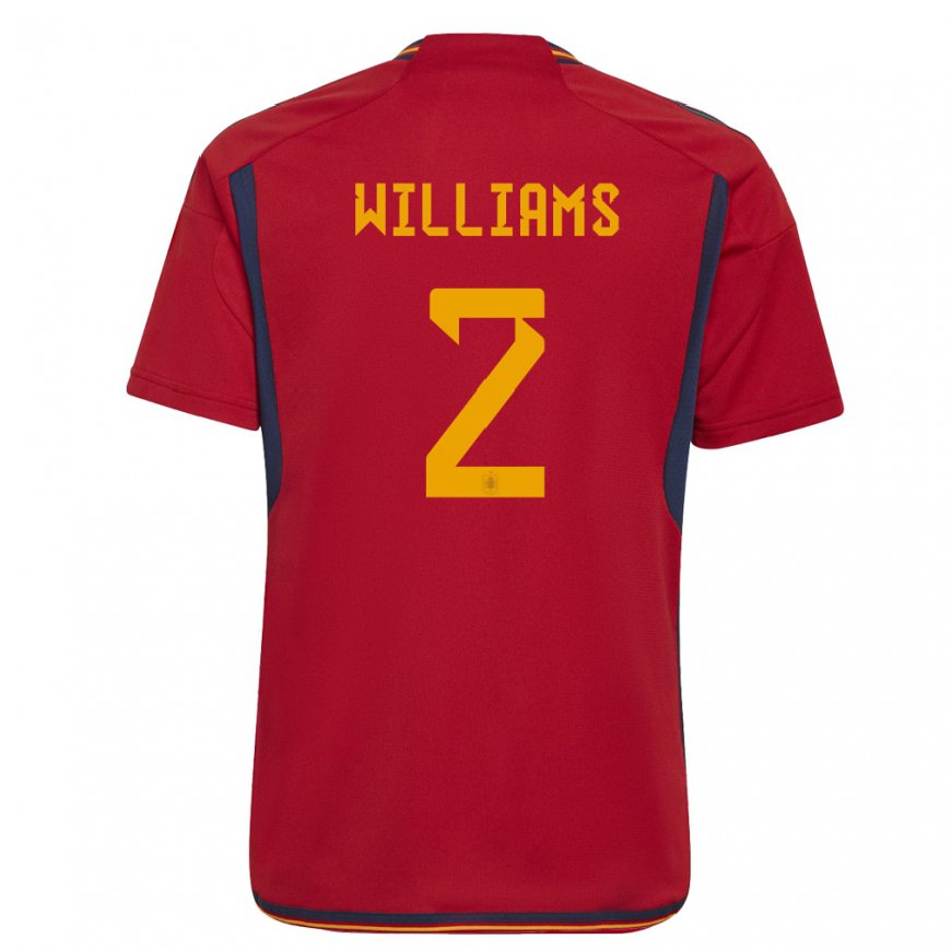 Kandiny Kinder Spanische Nico Williams #2 Rot Heimtrikot Trikot 22-24 T-shirt