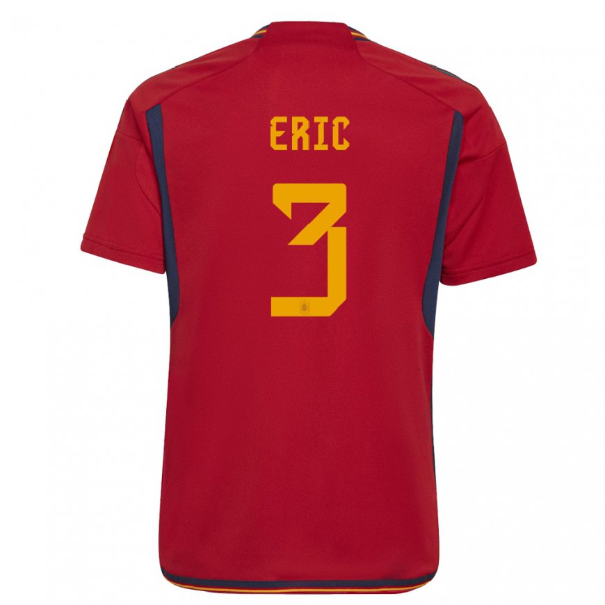 Kandiny Kinder Spanische Eric Garcia #3 Rot Heimtrikot Trikot 22-24 T-shirt