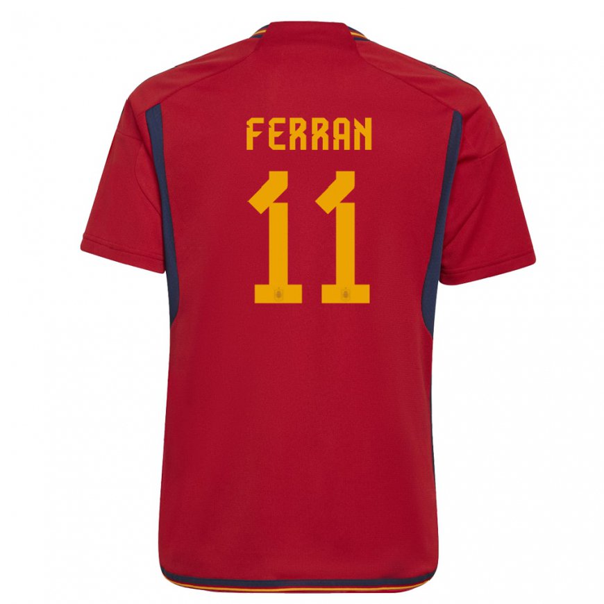 Kandiny Kinder Spanische Ferran Torres #11 Rot Heimtrikot Trikot 22-24 T-shirt