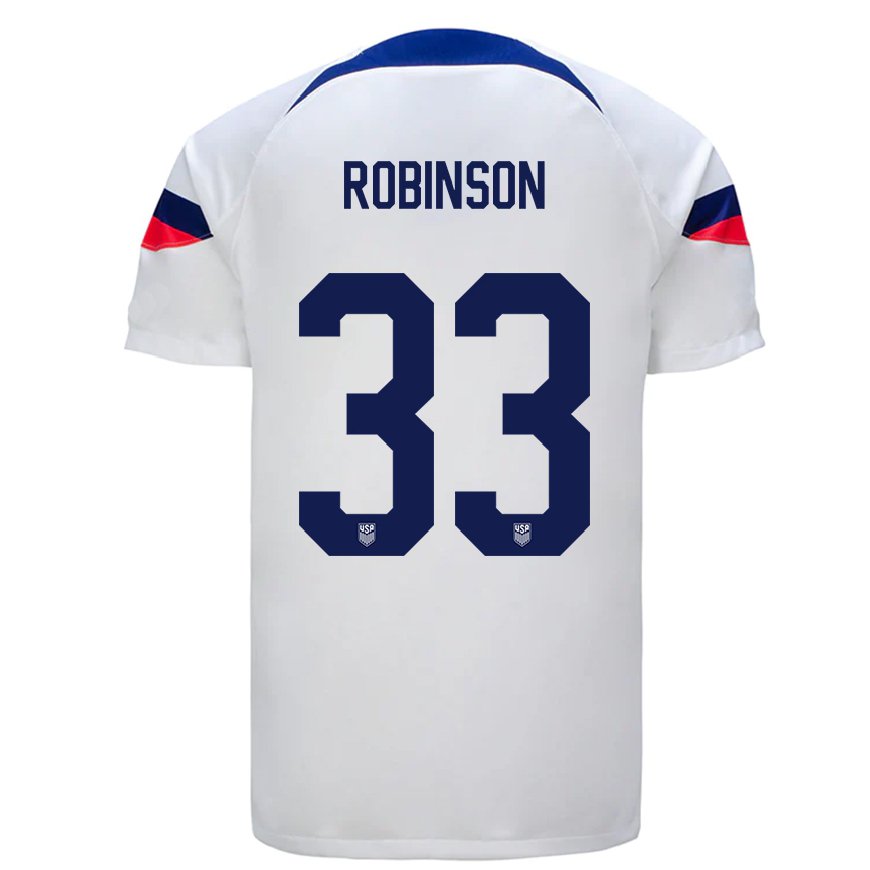 Kandiny Kinder Us-amerikanische Antonee Robinson #33 Weiß Heimtrikot Trikot 22-24 T-shirt
