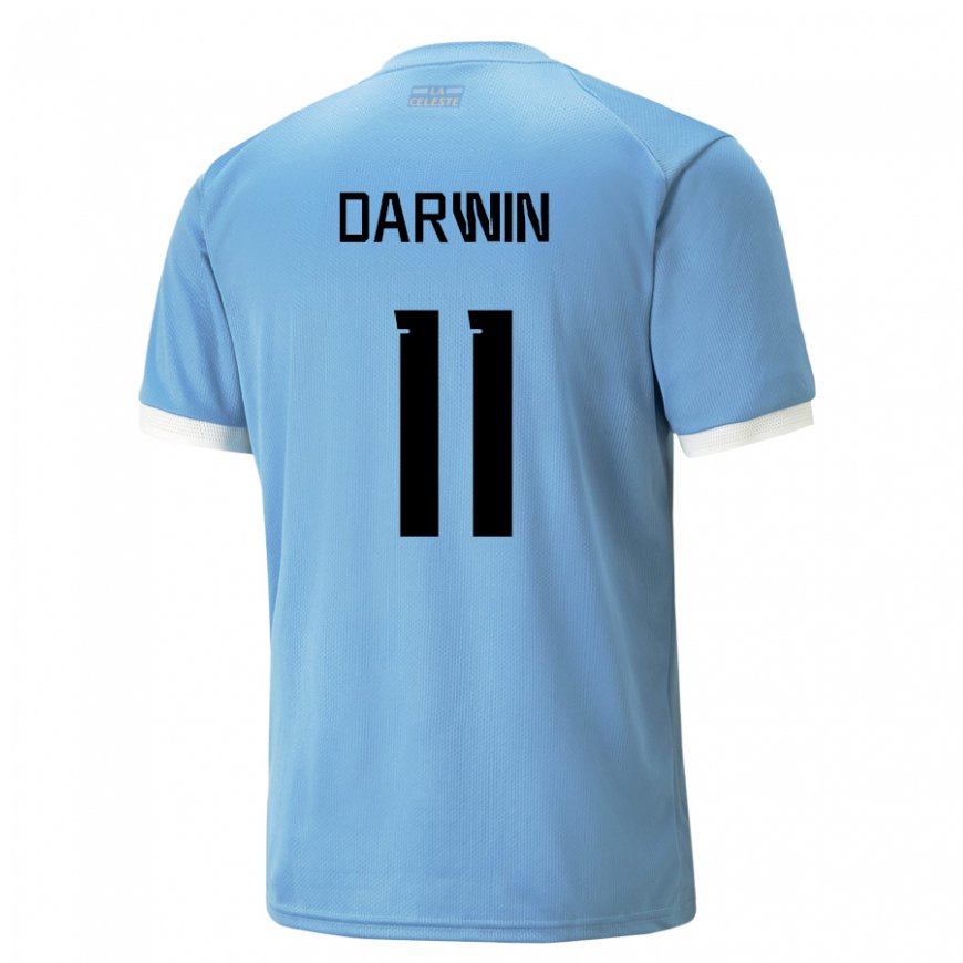 Kandiny Kinder Uruguayische Darwin Nunez #11 Blau Heimtrikot Trikot 22-24 T-shirt