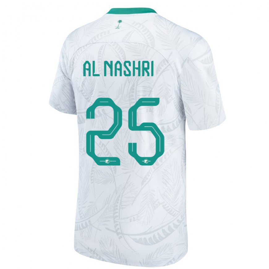 Kandiny Kinder Saudi-arabische Awad Al Nashri #25 Weiß Heimtrikot Trikot 22-24 T-shirt