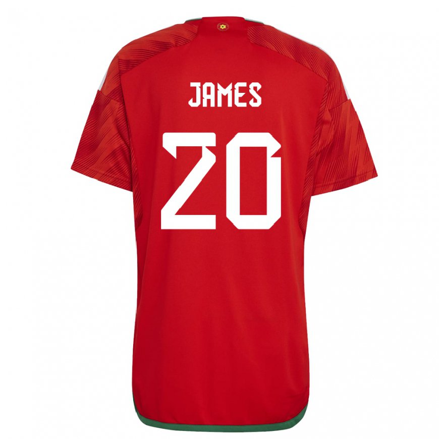 Kandiny Kinder Walisische Daniel James #20 Rot Heimtrikot Trikot 22-24 T-shirt