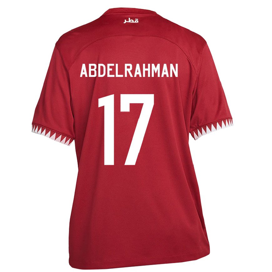 Kandiny Kinder Katarische Abdelrahman Fahmi Moustafa #17 Kastanienbraun Heimtrikot Trikot 22-24 T-shirt