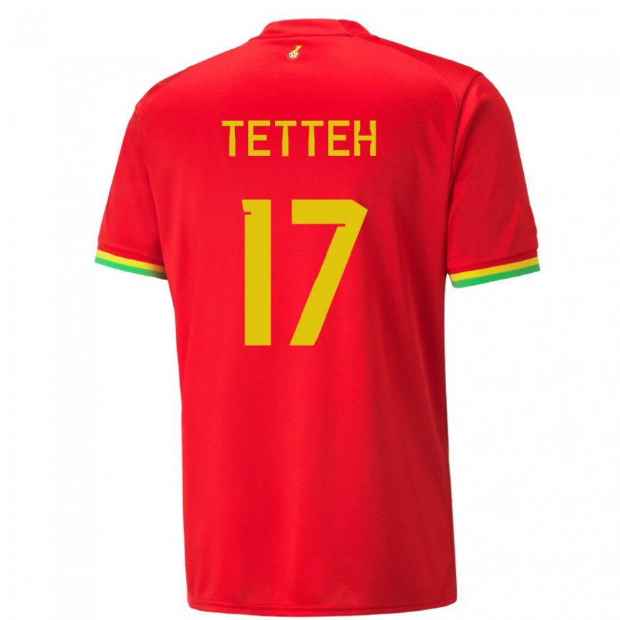 Kandiny Kinder Ghanaische Benjamin Tetteh #17 Rot Auswärtstrikot Trikot 22-24 T-shirt