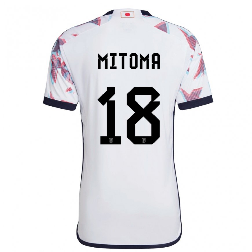 Kandiny Kinder Japanische Kaoru Mitoma #18 Weiß Auswärtstrikot Trikot 22-24 T-shirt